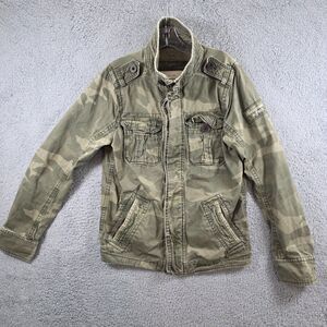 Abercrombie & Fitch Jacket Men's Green Camo Military Field Coat Utility SIze S